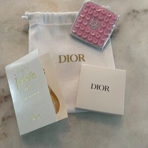Dior pink phone accessory & Jadore L’or perfume sample in Dior signature pouch